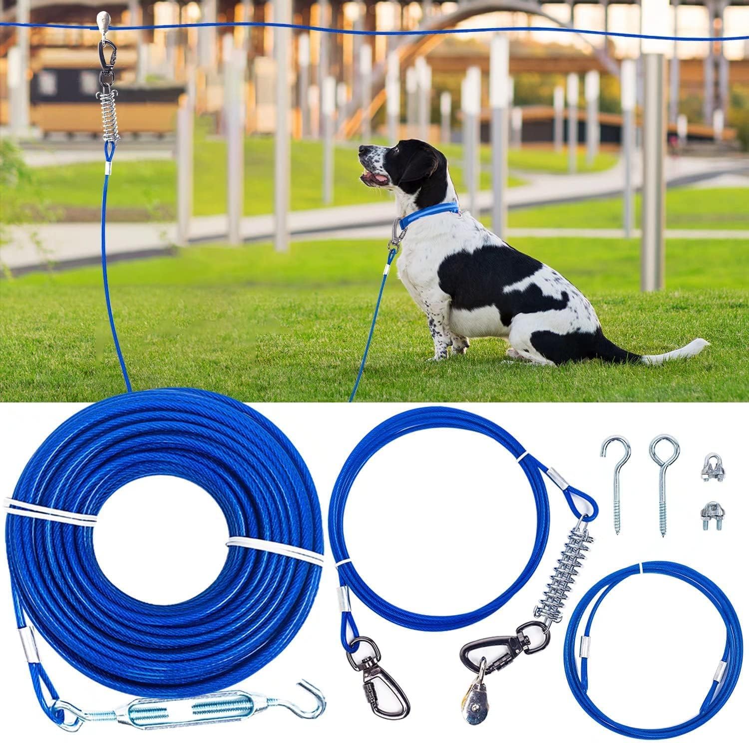 Rope dog leash with accessories