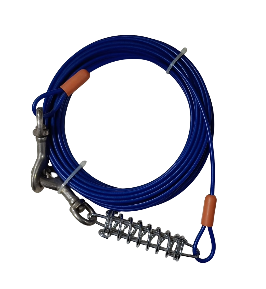 Tie-out Cable with a Shock Spring